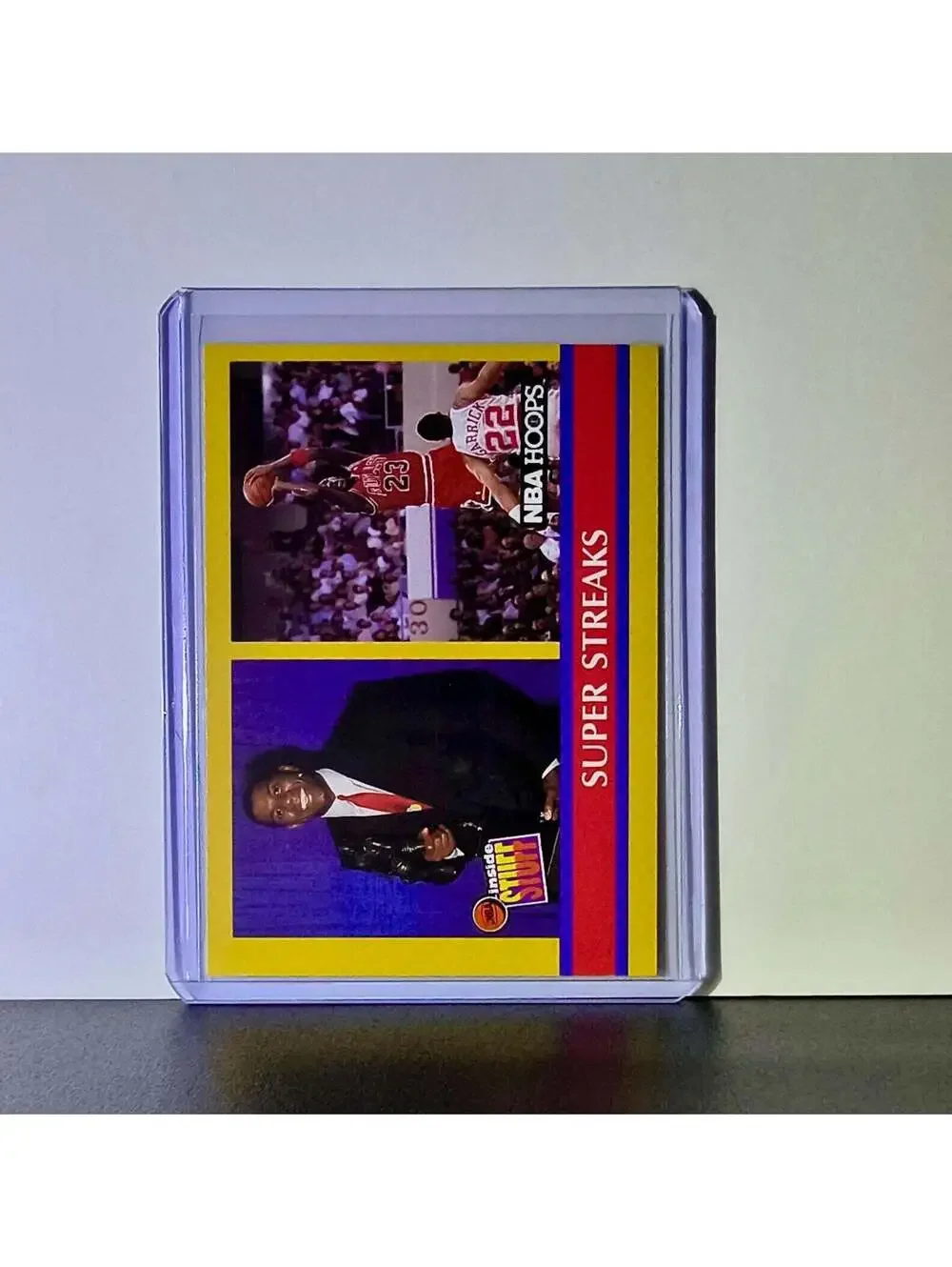 Michael Jordan Magic Johnson 1990-91 NBA Hoops Super Streaks #385 Card Bulls